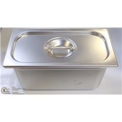ME#7, S/S FOOD PAN ONE THIRD SIZE 6" DEEP WITH LID