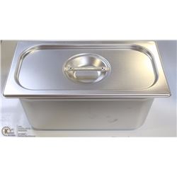 ME#7, S/S FOOD PAN ONE THIRD SIZE 6" DEEP WITH LID