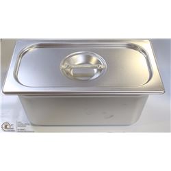 ME#7, S/S FOOD PAN ONE THIRD SIZE 6" DEEP WITH LID