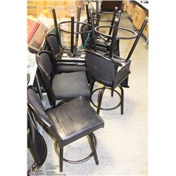 LOT OF 10 BLACK SWIVELING CHAIRS W/ BACKS