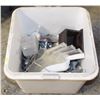 Image 1 : BAKERS SQUARE ROLLING BIN WITH CONTENTS: