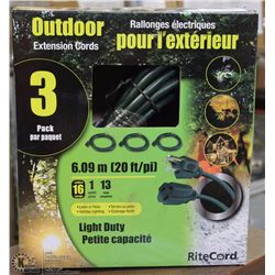 NEW 3-PACK OF RITECORD OUTDOOR LIGHT DUTY-EXT.
