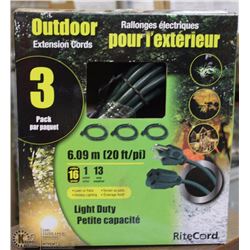 NEW 3-PACK OF RITECORD OUTDOOR LIGHT DUTY-EXT.
