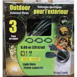 NEW 3-PACK OF RITECORD OUTDOOR LIGHT DUTY-EXT.