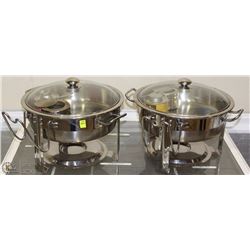 LOT OF 2 ROUND CHAFFING DISHES