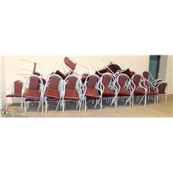 42 RED LEATHER & CLOTH RESTAURANT CHAIRS
