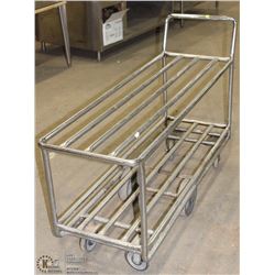 54" 2-TIER 20-PAN CHROME ROLLING CART