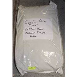 COSTA RICA 40LB BAG OF COFFEE BEANS MEDIUM ROAST.