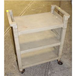 3-TIER RUBBERMAID PLASTIC ROLLING CART