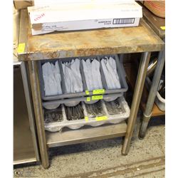 2-TIER 32"x24" STAINLESS STEEL PREP-TABLE