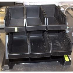 COUNTER TOP CONDIMENT HOLDER WITH BINS.