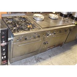 4 BURNER STOVE WITH FLAT TOP GRILL