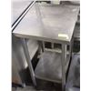 Image 1 : SMALL 2 TIER STAINLESS STEEL PREP TABLE 18"X20"X33