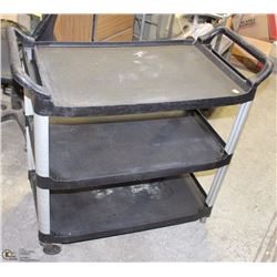 RUBBERMAID 3 TIER ROLLING BLACK CART 20"X30"
