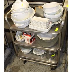 3 TIER ROLLING METAL BUS CART 16"X24"