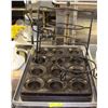 Image 1 : LOT OF 10 ASSORTED MUFFIN PANS PLUS PIE RACK