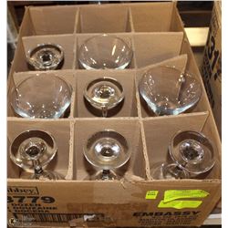 BOX OF 9-1/4 OZ EMBASSY MARTINI GLASSES