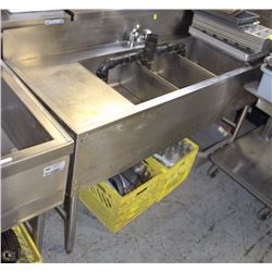 SMALL 3 WELL STAINLESS STEEL RINSING SINK
