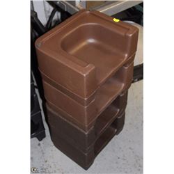 LOT OF 4 PLASTIC BOOSTER SEATS