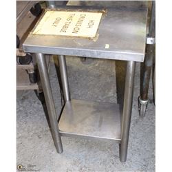 STAINLESS STEEL WORK TABLE 20X15X33