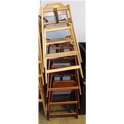 LOT OF 5 WOODEN HIGH CHAIRS