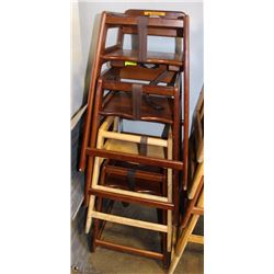 LOT OF 4 WOODEN HIGH CHAIRS