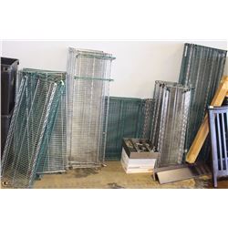 LOT OF GREEN & CHROME METRO RACK SHELVES
