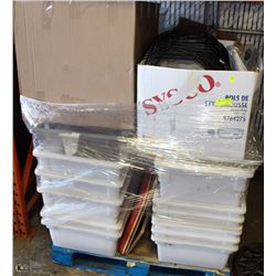 PALLET OF RESTAURANT ITEMS INCL BUS PANS, TRAYS,