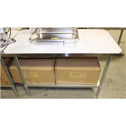 NEW 2-TIER 48"X24"X34" STAINLESS STEEL PREP-TABLE