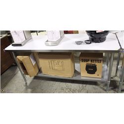 NEW 2-TIER 72"x24"34" STAINLESS STEEL PREP-TABLE