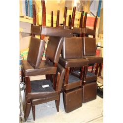 BROWN LEATHER RESTAURANT CHAIR X 11