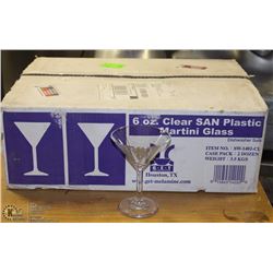 2 DOZEN 6OZ. CLEAR PLASTIC MARTINI GLASS