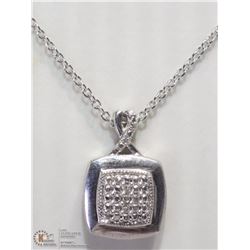 31) STERLING SILVER DIAMOND NECKLACE