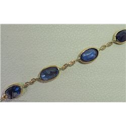 34) 14KT YELLOW GOLD SAPPHIRE BRACELET