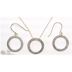 40) 3PC 10KT YELLOW GOLD EARRING AND NECKLACE SET