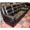 Image 1 : 83" NEW BLACK LEATHERETTE SOFA QITH 61" LOVE SEAT