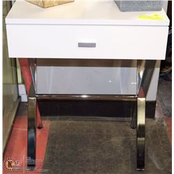 NEW MONARCH CHROME METAL NIGHT STAND ,ASSEMBLED