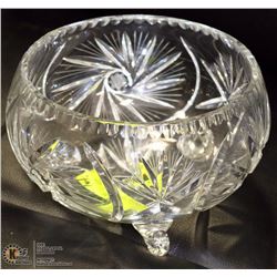 8" FOOTED PINWHEEL CRYSTAL BOWL 5"HIGH.