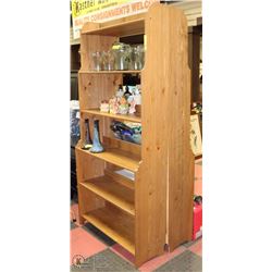 SET OF 2 SOLID WOOD BOOKSHELVES 36X12X77"H