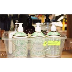 TUB OF HAND SOAP, SOME PEPPERMINT SCENTED.
