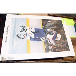 LARGE OILERS DOUG WEIGHT WALL DISPLAY