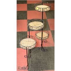 4 TIER METAL PLANT STAND. FOLDABLE TO 3 SECTIONS