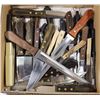 Image 1 : BOX OF KITCHEN KNIVES INCL. LOTS OF WOOD