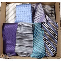 BOX W/9 DESIGNER TIES INCLUDING SILK TIES