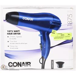 CONAIR HAIR DRYER ,2 SPEEDS & HEATS,1875 WATTS