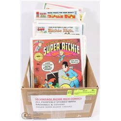 BOX WITH 50 VINTAGE RICHIE RICH COMICS -