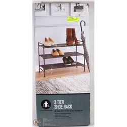 HOMETRENDS 3 TIER SHOE RACK ,STEEL CONSTRUCTION