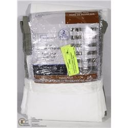 MAINSTAYS STRIPE GROMMET CURTAINS,WHITE & GREY