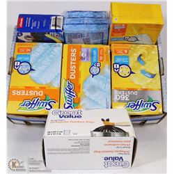 FLAT OF 4 BOXES OF SWIFFER REPLACEMENT DUSTERS AND