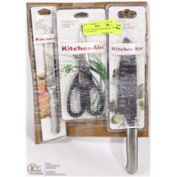 SET OF 3 NEW KITCHENAID KNIVES ,7" SANTOKU,5.5"